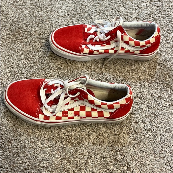 Vans Shoes - Vans Red and White Checkered Shoes